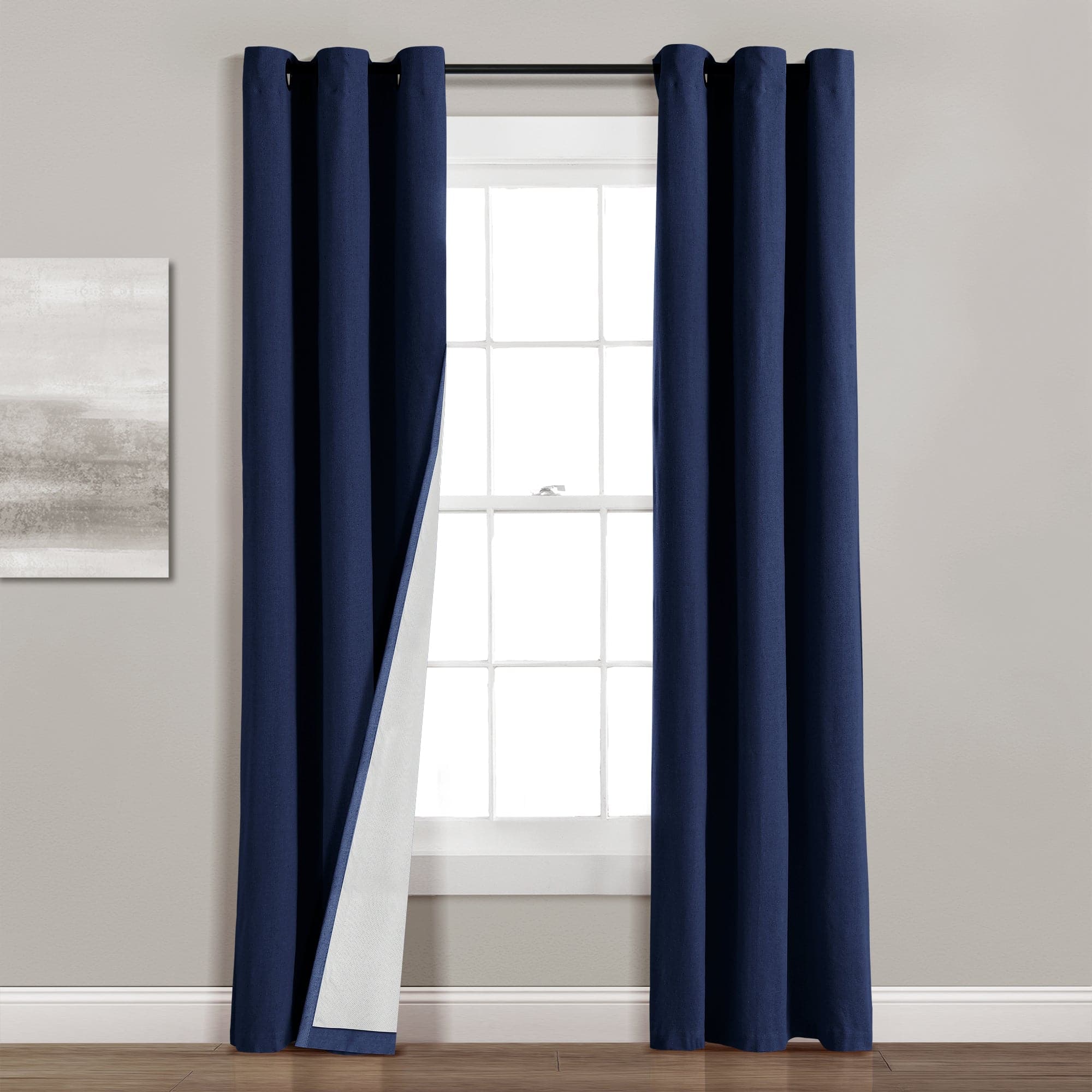 Lush Decor Linen Grommet Navy Window Panel